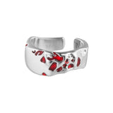 Irregular 925 Sterling Silver Red Enamel Ring Aesthetic Design Jewellery