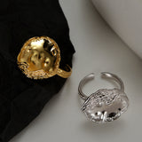 Layered Texture Stackable Open Rings Trendy Dainty Minimalist Jewelry Gifts For Women