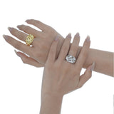 Chunky Open Rings for Women Gold Tone Silver Thick Statement Jewelry Simple Stackable Band