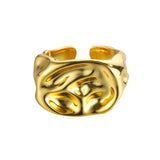 Chunky Open Rings for Women Gold Tone Silver Thick Statement Jewelry Simple Stackable Band