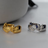 Blue Adjustable Enamel Ring For Women Silver Gold Plated Irregular Stackable Ring Jewellery Gifts