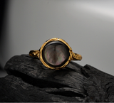 925 Sterling Silver With Round Mother Of Pearl Ring, Classic Simple Style Jewelry