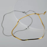 Women Gifts 925 Silver Herringbone Necklace for Women, Dainty Snake Chain Choker, Trendy Simple Jewelry