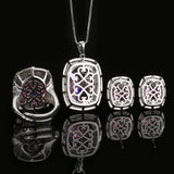 Gold Plated High-End Set of Jewelry Oval Cut Stone Featuring a Simulated Bird's Nest and Dried Roses