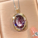 Gold Plated High-End Set of Jewelry Oval Cut Stone Featuring a Simulated Bird's Nest and Dried Roses