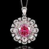 Gold Plated Simulation Gems Dragon Fruit Color Rose Flower Cut Jewelry Set Main Stone 12-10mm