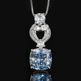 Gold-plated Simulated Nordic Blue Stone Jewellery Set Cushion Cut Bird Nest Style Stone 12*12MM