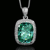 Simulated Paraiba Green Gemstone Large Stone Ring Earrings Pendant Jewelry Sets For Party Wear