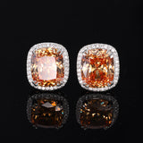 Large Simulated Champagne Stone Ring Earrings Pendant Luxury Jewelry Sets For Important Occation