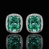 Simulated Paraiba Green Gemstone Large Stone Ring Earrings Pendant Jewelry Sets For Party Wear