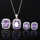 Women Jewelry Set Platinum Plated Pendant Necklace Open Ring Earrings Set,Birthday/Anniversary Mother’s Day Jewelry Gifts for Mom/Wife/Sister/Best Friend