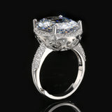 Oval Bird's Nest Cut Simulated Grey Gems Jewelry Large Stone Ring Earrings Pendant Sets Gift For Women