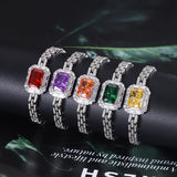 Cushion and Ice Flower Cut High-Carbon Gems Simulated Diamond Elegant Bracelet Jewelry For Women's Wedding Party Costume Events Accessories