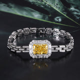Cushion and Ice Flower Cut High-Carbon Gems Simulated Diamond Elegant Bracelet Jewelry For Women's Wedding Party Costume Events Accessories