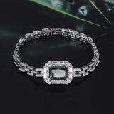 Cushion and Ice Flower Cut High-Carbon Gems Simulated Diamond Elegant Bracelet Jewelry For Women's Wedding Party Costume Events Accessories