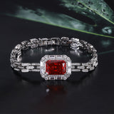Cushion and Ice Flower Cut High-Carbon Gems Simulated Diamond Elegant Bracelet Jewelry For Women's Wedding Party Costume Events Accessories