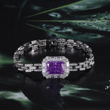 Cushion and Ice Flower Cut High-Carbon Gems Simulated Diamond Elegant Bracelet Jewelry For Women's Wedding Party Costume Events Accessories