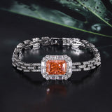 Cushion and Ice Flower Cut High-Carbon Gems Simulated Diamond Elegant Bracelet Jewelry For Women's Wedding Party Costume Events Accessories
