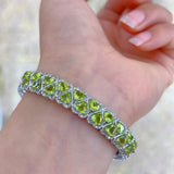 Semiprecious Stone Jewelry 925 Sterling Silver Peridot Stone Bangle