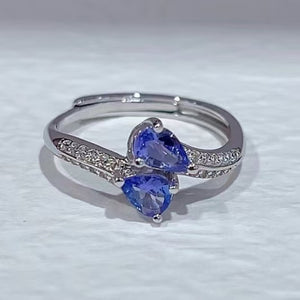 4*6 mm Pear Cut Tanzanite Stone Petite Ring 1.1ct 925 Silver Jewellery