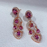 Chandelier Earrings 925 Silver With Natural Garnet Stone Jewellery