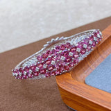 Semiprecious Stone Jewelry 925 Sterling Silver Natural Garnets Bracelet