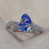 4*6 mm Pear Cut Tanzanite Stone Petite Ring 1.1ct 925 Silver Jewellery