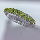 Semiprecious Stone Jewelry 925 Sterling Silver Peridot Stone Bangle