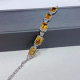 925 Sterling Silver Citrine Bracelet Semi Precious Stone Jewellery