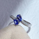 4*6 mm Pear Cut Tanzanite Stone Petite Ring 1.1ct 925 Silver Jewellery