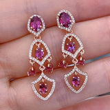 Chandelier Earrings 925 Silver With Natural Garnet Stone Jewellery