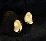 Smooth High Polished Stud Earrings, Modern Minimalist Style Silver Jewelry for Womens