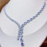 Natural Tanzanite Necklace 925 Sterling Silver With Gemstone Jewellery For Party/Wedding