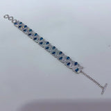 925 Sterling Silver London Blue Topaz Bracelet Semiprecious Stone Jewelry