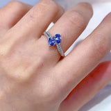 4*6 mm Pear Cut Tanzanite Stone Petite Ring 1.1ct 925 Silver Jewellery