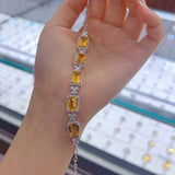 925 Sterling Silver Citrine Bracelet Semi Precious Stone Jewellery