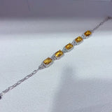 925 Sterling Silver Citrine Bracelet Semi Precious Stone Jewellery