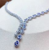 Natural Tanzanite Necklace 925 Sterling Silver With Gemstone Jewellery For Party/Wedding