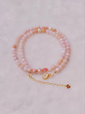 Pink Opal Natural Beads Necklace DIY Handmade Jewellery