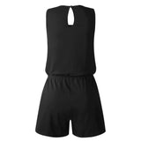 Womens Summer Clothes Fashion Round Neck Vest Casual Loose Jumpsuit - lanciashow