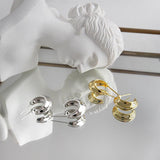 Sterling Silver Dainty Minimalist Chunky Small Open Hoop Earrings For Women Gift - lanciashow