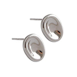 Simple Geometric Stud Earrings for Women, Sterling Silver Jewelry In White Gold, Yellow Gold - lanciashow