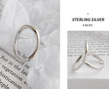 925 Sterling Silver Open Ring Size 6 Simple Geometric Irregular Hollow Style - lanciashow