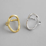 925 Sterling Silver Open Ring Size 6 Simple Geometric Irregular Hollow Style - lanciashow