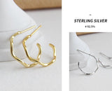 Sterling Silver Polished Open Thin Oval C-Hoop Earrings, Gold Plated Jewellery For Women - lanciashow