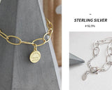 925 Sterling Silver Gold Plated Jewellery Link Bracelet With Round Tag Charms - lanciashow