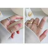 Sterling Silver Adjustable Ring Open Band Mini Ring for Women Girls Cute Finger Fashion Jewelry - lanciashow