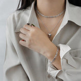925 Sterling Silver Jewelry Plain Link Chain Bracelet For Women Men Lover - lanciashow