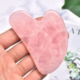 Massage Tool for Scraping Facial and Body Skin Massage Made of Natural Rose Quartz Stone - lanciashow