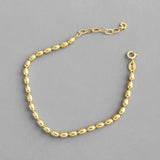 925 Sterling Silver Jewelry Strand Oval Beads Bracelet For Women - lanciashow